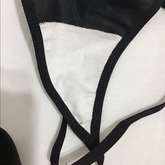 Black Widow Black 2-Piece Lingerie Teddie Thong Set New With Tag Size Medium - Picture 6 of 6